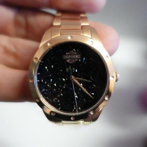 COPY - *NIB* Harley-Davidson Women's Black Crystal Rock Sparkles Stainless Stee… - Picture 3 of 9